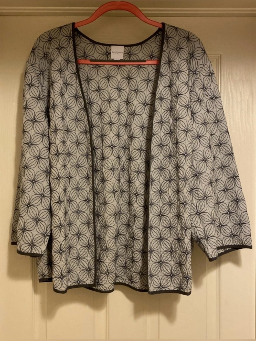 Pure Jill Elements Floral Embroidered Jacket Open Cardigan